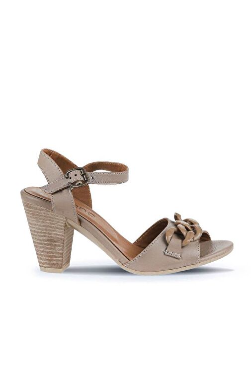 Bueno Shoes Gri Deri Kadın Topuklu Sandalet 01wu11200 - Görsel 3