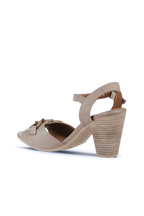 Bueno Shoes Gri Deri Kadın Topuklu Sandalet 01wu11200 - Görsel 6