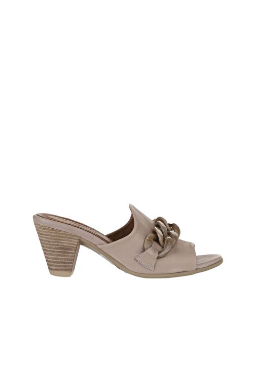 Bueno Shoes Gri Deri Kadın Topuklu Terlik 01wu11300 - Görsel 3