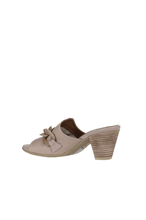Bueno Shoes Gri Deri Kadın Topuklu Terlik 01wu11300 - Görsel 6