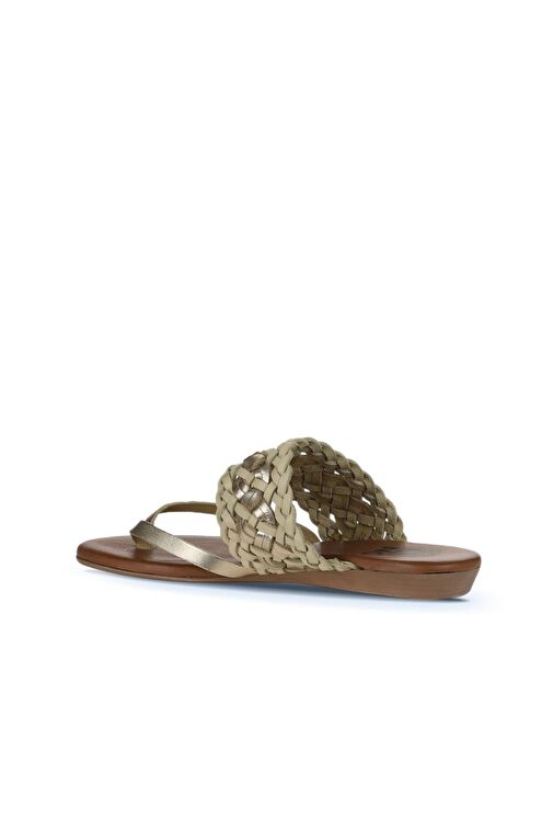 Bueno Shoes Sarı Parlak Deri Kadın Parmak Arası Terlik 01wu7448 - Görsel 6