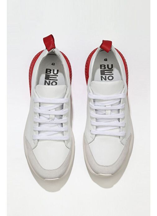 Bueno Shoes Beyaz Kırmızı Deri Erkek Spor Ayakkabı 01mq5500 - Görsel 2