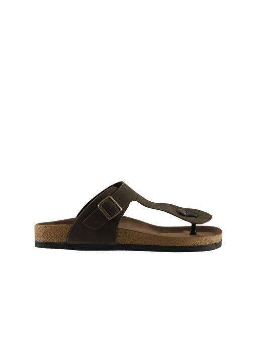 Bueno Shoes Haki Nubuk Deri Erkek Parmak Arası Terlik 05mt101 - Görsel 2