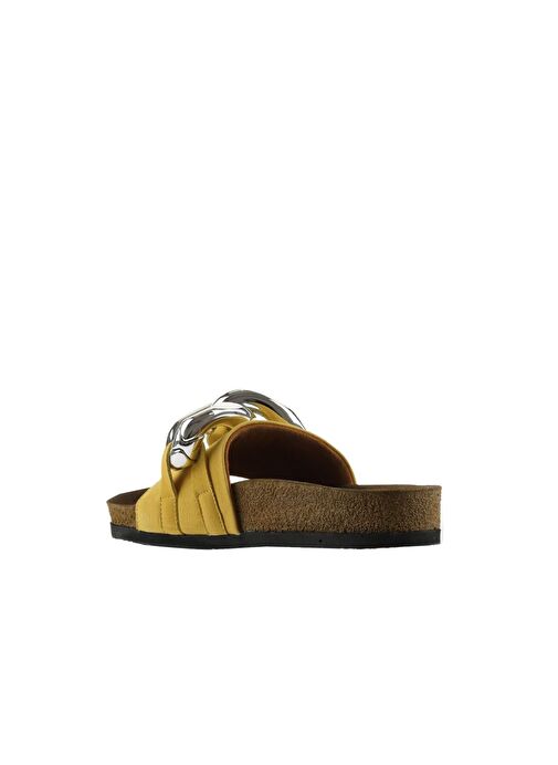 Bueno Shoes Sarı Nubuk Deri Kadın Düz Terlik 05wt066 - Görsel 6