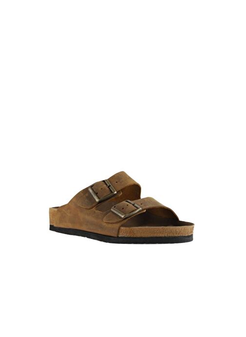 Bueno Shoes Sarı Greyzi Deri Kadın Düz Terlik 05wt100 - Görsel 4