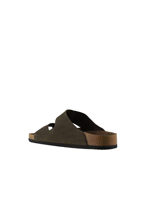 Bueno Shoes Haki Nubuk Deri Kadın Düz Terlik 05wt100 - Görsel 6