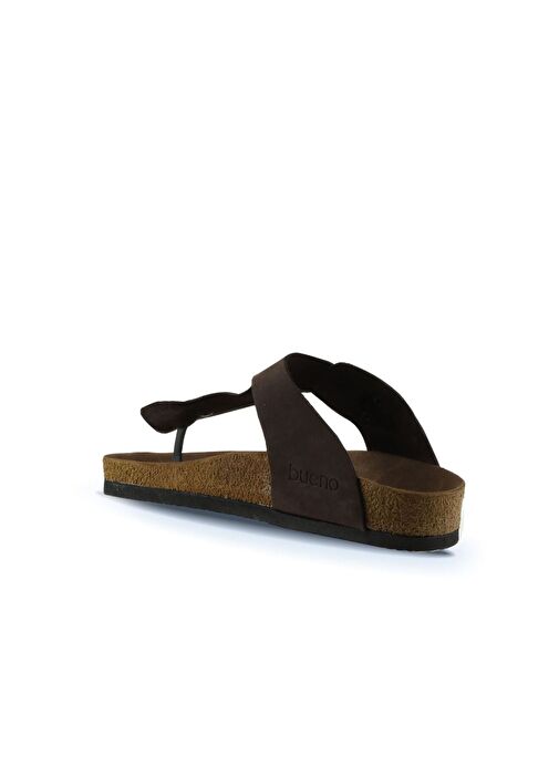 Bueno Shoes Kahverengi Nubuk Deri Kadın Parmak Arası Terlik 05wt101 - Görsel 6
