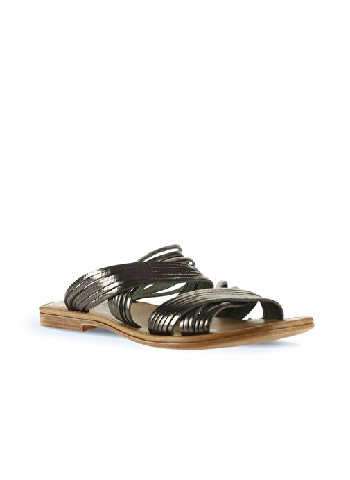 Bueno Shoes Haki Parlak Deri Kadın Düz Terlik 01wu3422 - Görsel 3