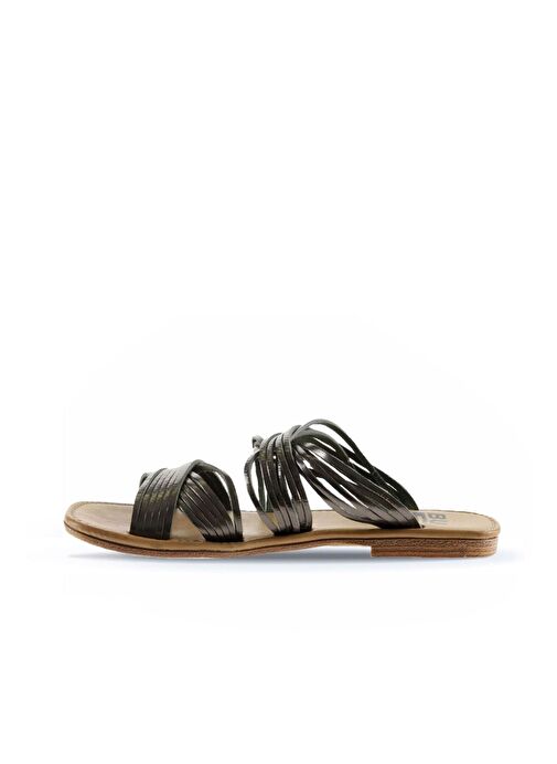 Bueno Shoes Haki Parlak Deri Kadın Düz Terlik 01wu3422 - Görsel 4