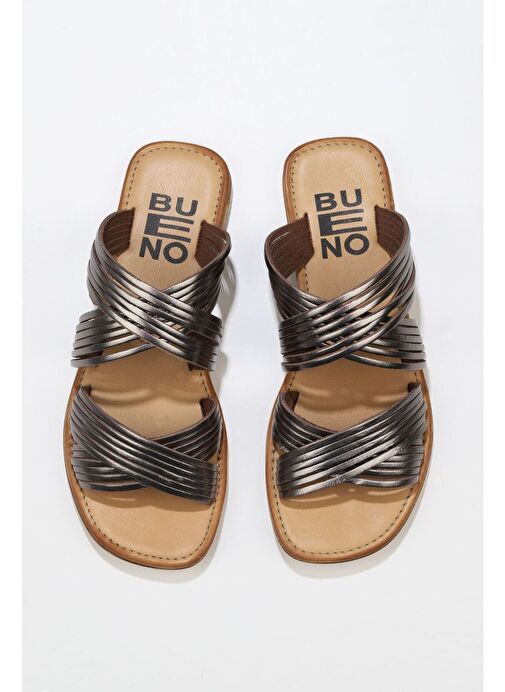 Bueno Shoes Taba Parlak Deri Kadın Düz Terlik 01wu3422 - Görsel 2
