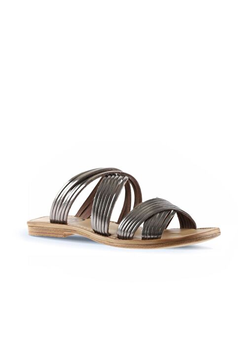 Bueno Shoes Taba Parlak Deri Kadın Düz Terlik 01wu3422 - Görsel 4