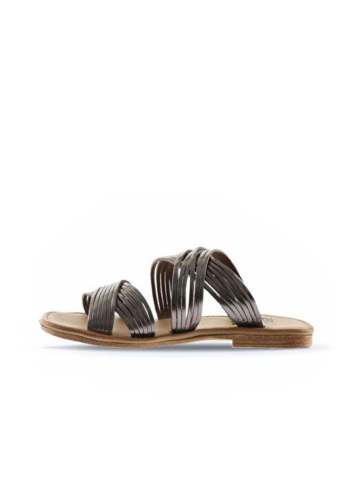 Bueno Shoes Taba Parlak Deri Kadın Düz Terlik 01wu3422 - Görsel 5