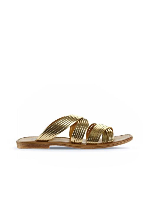 Bueno Shoes Sarı Parlak Deri Kadın Düz Terlik 01wu3422 - Görsel 3