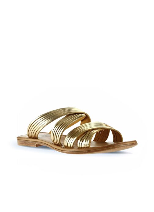 Bueno Shoes Sarı Parlak Deri Kadın Düz Terlik 01wu3422 - Görsel 4