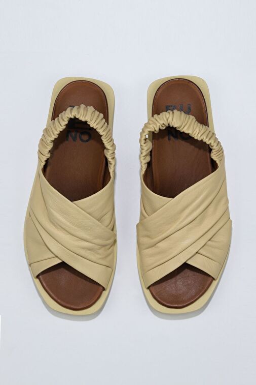 Bueno Shoes Sarı Açık Deri Kadın Sandalet 01wu3309 - Görsel 2