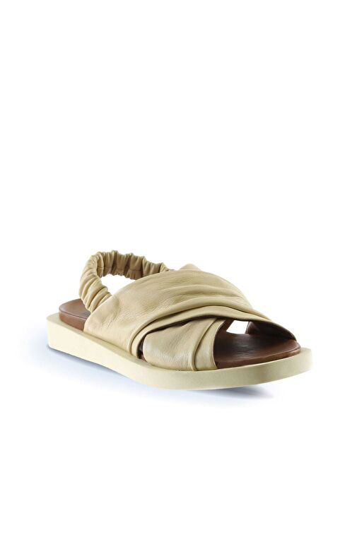 Bueno Shoes Sarı Açık Deri Kadın Sandalet 01wu3309 - Görsel 4