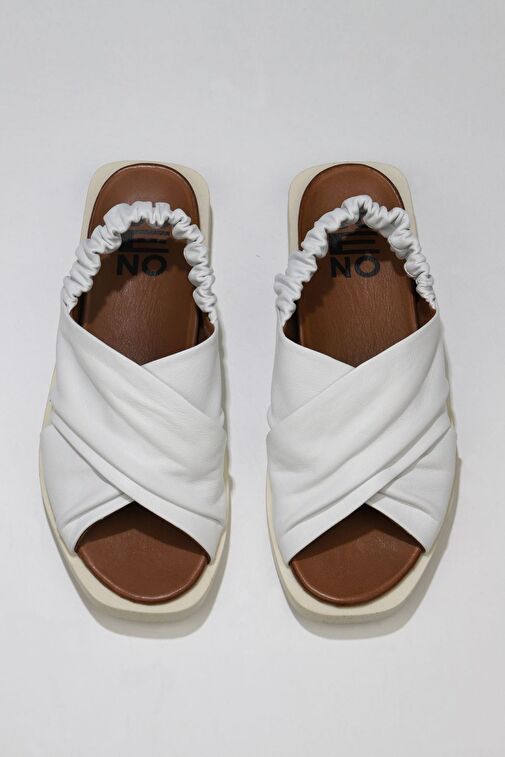 Bueno Shoes Beyaz Deri Kadın Sandalet 01wu3309 - Görsel 2