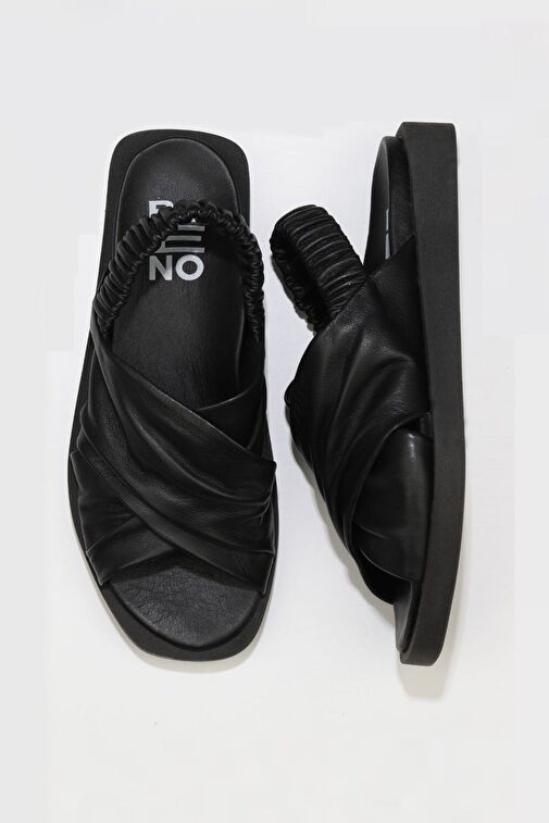 Bueno Shoes Siyah Deri Kadın Sandalet 01wu3309 - Görsel 2