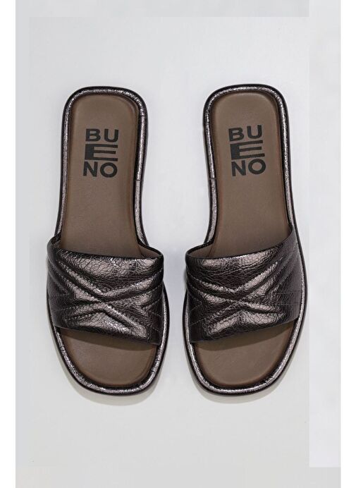 Bueno Shoes Kurşun Parlak Deri Kadın Düz Terlik 01wu4100 - Görsel 2