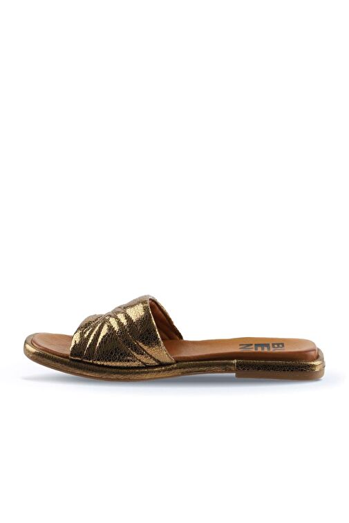 Bueno Shoes Bronz Parlak Deri Kadın Düz Terlik 01wu4100 - Görsel 5