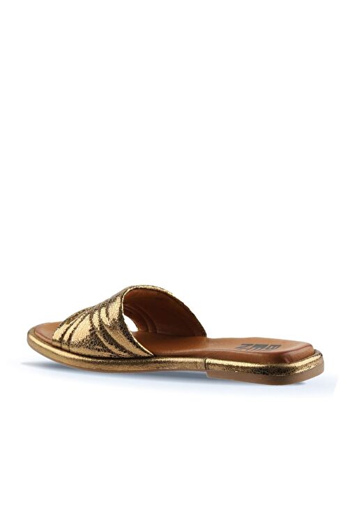 Bueno Shoes Bronz Parlak Deri Kadın Düz Terlik 01wu4100 - Görsel 6