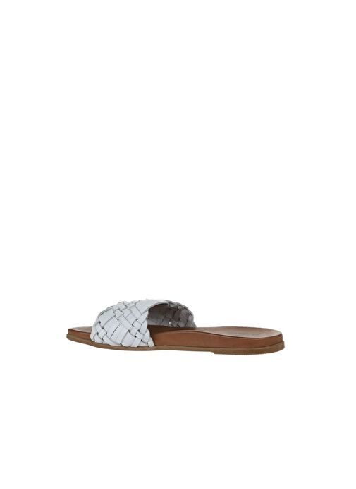 Bueno Shoes Beyaz Deri Kadın Düz Terlik 01wu4233 - Görsel 6