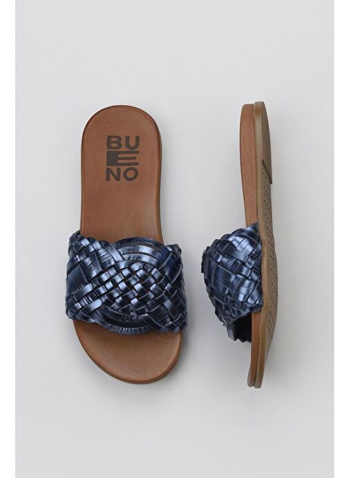 Bueno Shoes Lacivert Parlak Deri Kadın Düz Terlik 01wu4233 - Görsel 2