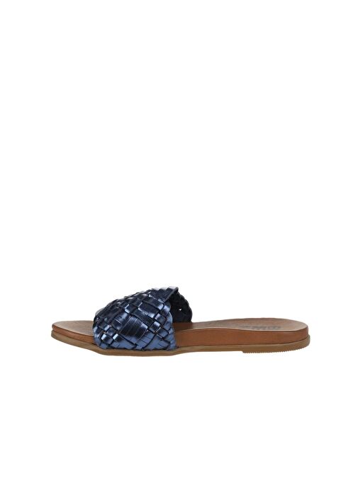 Bueno Shoes Lacivert Parlak Deri Kadın Düz Terlik 01wu4233 - Görsel 5
