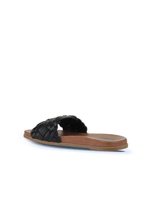 Bueno Shoes Siyah Deri Kadın Düz Terlik 01wu4233 - Görsel 6