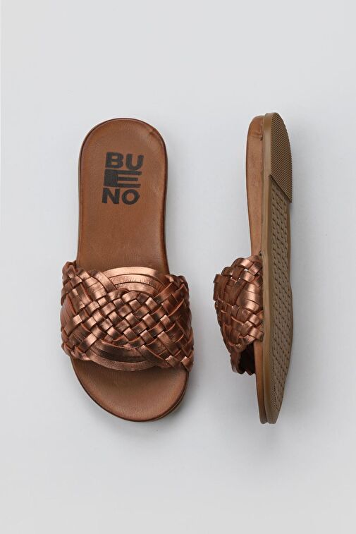 Bueno Shoes Bakır Parlak Deri Kadın Düz Terlik 01wu4233 - Görsel 2