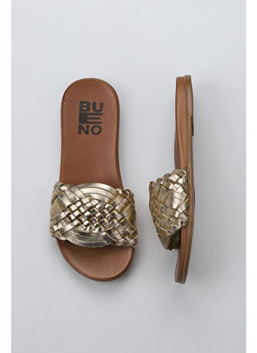 Bueno Shoes Sarı Parlak Deri Kadın Düz Terlik 01wu4233 - Görsel 2