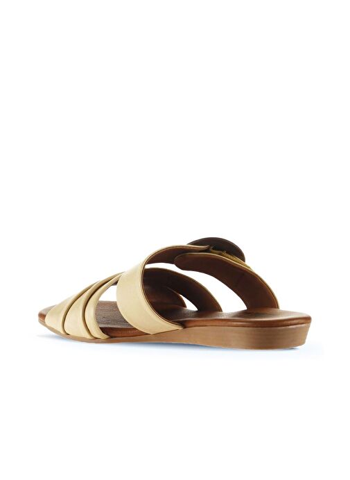 Bueno Shoes Sarı Deri Kadın Düz Terlik 01wu7438 - Görsel 5