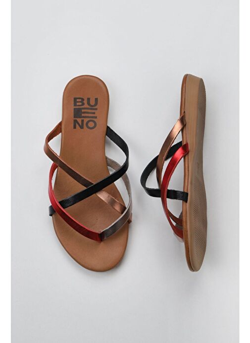 Bueno Shoes Gri Multi Deri Kadın Parmak Arası Terlik 01wu7458 - Görsel 2