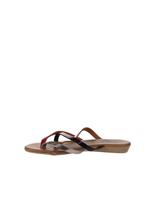 Bueno Shoes Gri Multi Deri Kadın Parmak Arası Terlik 01wu7458 - Görsel 5