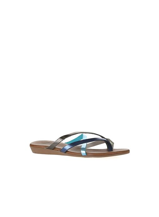 Bueno Shoes Bej Multi Deri Kadın Parmak Arası Terlik 01wu7458 - Görsel 4
