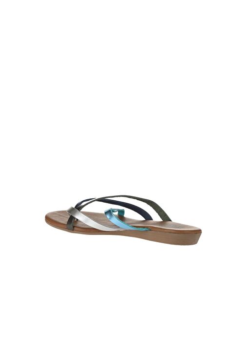 Bueno Shoes Bej Multi Deri Kadın Parmak Arası Terlik 01wu7458 - Görsel 6