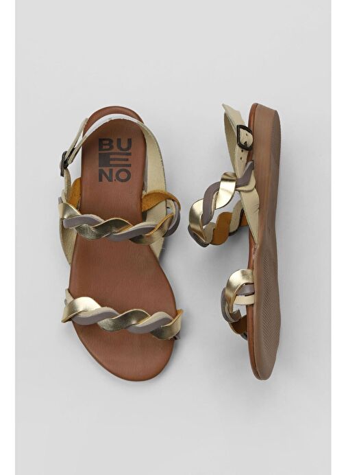 Bueno Shoes Sarı Multi Deri Kadın Sandalet 01wu7472 - Görsel 2
