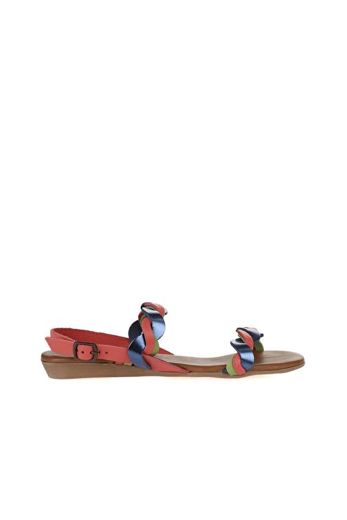 Bueno Shoes Mercan Multi Deri Kadın Sandalet 01wu7472 - Görsel 3
