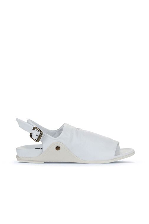 Bueno Shoes Beyaz Deri Kadın Sandalet 01wu7603 - Görsel 3