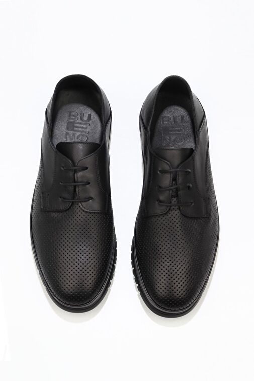 Bueno Shoes Siyah Messi Deri Erkek Düz Ayakkabı 07m0963 - Görsel 2