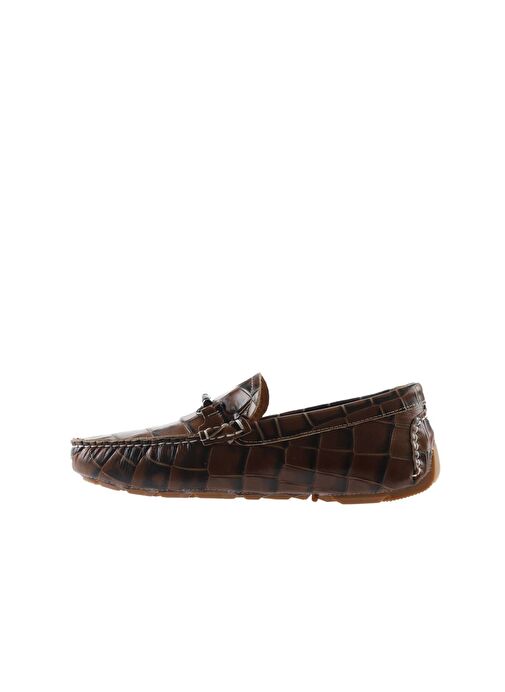 Bueno Shoes Taba Kroko Deri Erkek Loafer 05ms2021 - Görsel 5