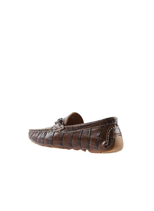Bueno Shoes Taba Kroko Deri Erkek Loafer 05ms2021 - Görsel 6