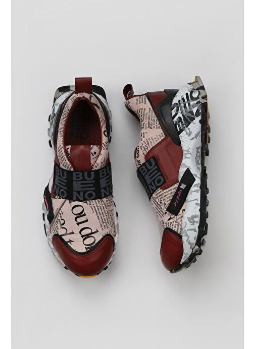 Bueno Shoes Bordo Deri Kadın Spor Ayakkabı 01wr2109 - Görsel 2