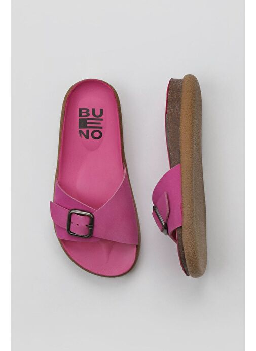 Bueno Shoes Fuşya Nubuk Kadın Düz Terlik 01ws11003 - Görsel 2