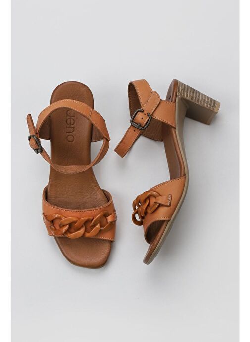 Bueno Shoes Taba Deri Kadın Topuklu Sandalet 01wu11101 - Görsel 2