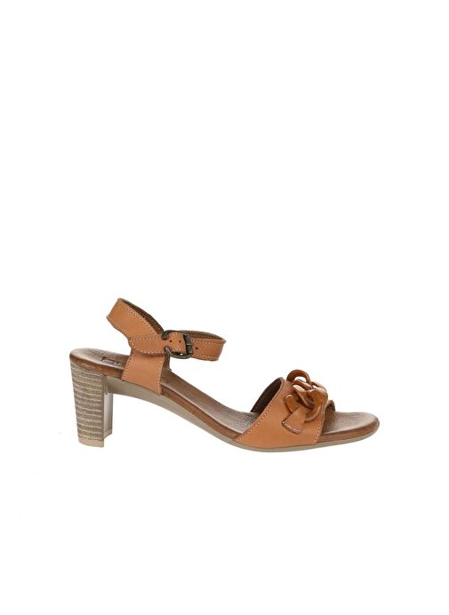 Bueno Shoes Taba Deri Kadın Topuklu Sandalet 01wu11101 - Görsel 3