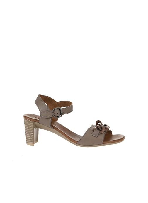 Bueno Shoes Gri Deri Kadın Topuklu Sandalet 01wu11101 - Görsel 3