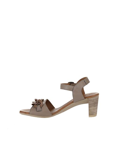 Bueno Shoes Gri Deri Kadın Topuklu Sandalet 01wu11101 - Görsel 5