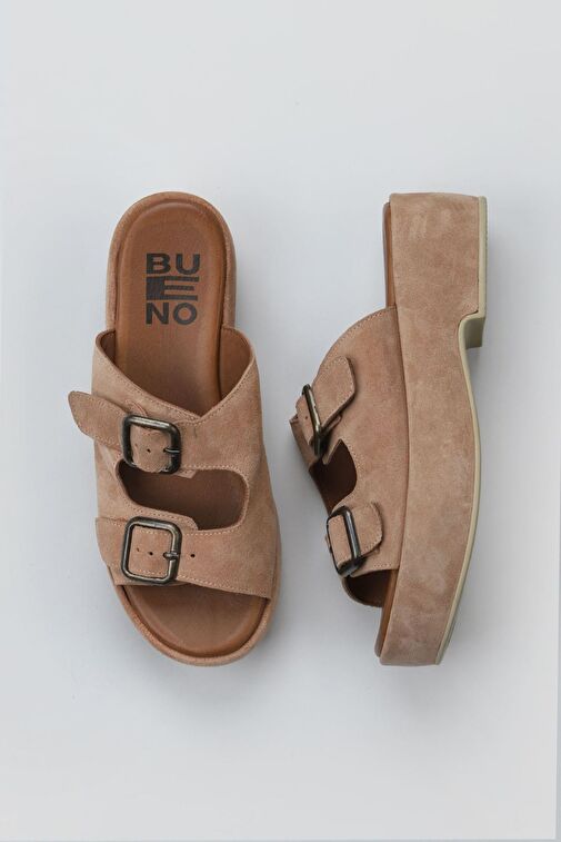 Bueno Shoes Pudra Süet Kadın Dolgu Topuklu Terlik 01wu6013 - Görsel 2