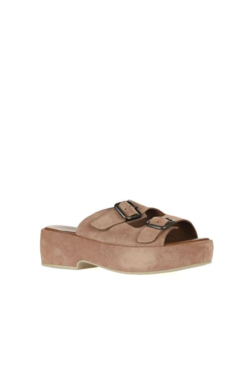 Bueno Shoes Pudra Süet Kadın Dolgu Topuklu Terlik 01wu6013 - Görsel 4
